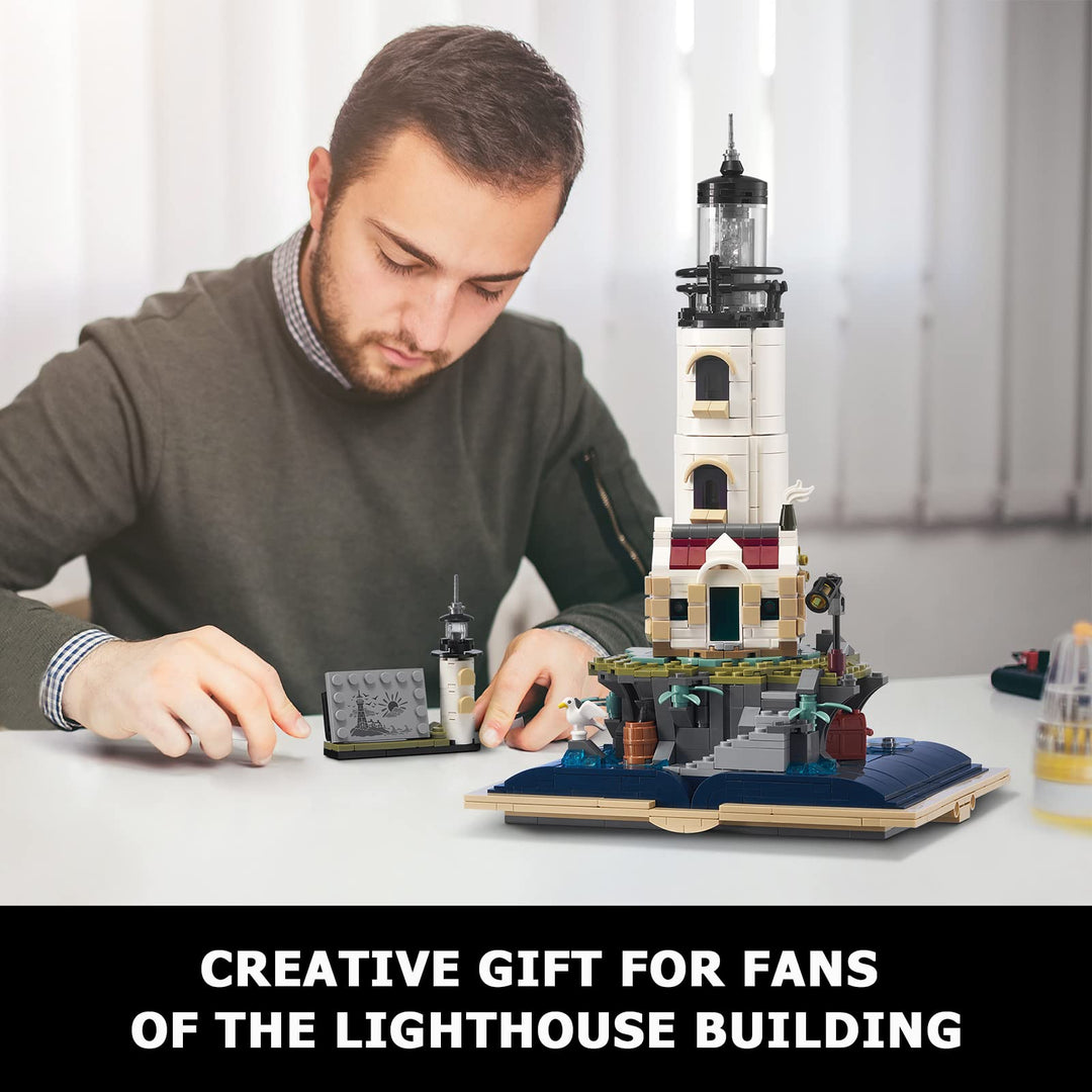 Ideas Lighthouse Building Sets with Glowing Rotating Lighting for Kids and Adults to Build and Collect, STEM Gifts for Boys and Girls Ages 8+(1016 Pieces),New in 2023