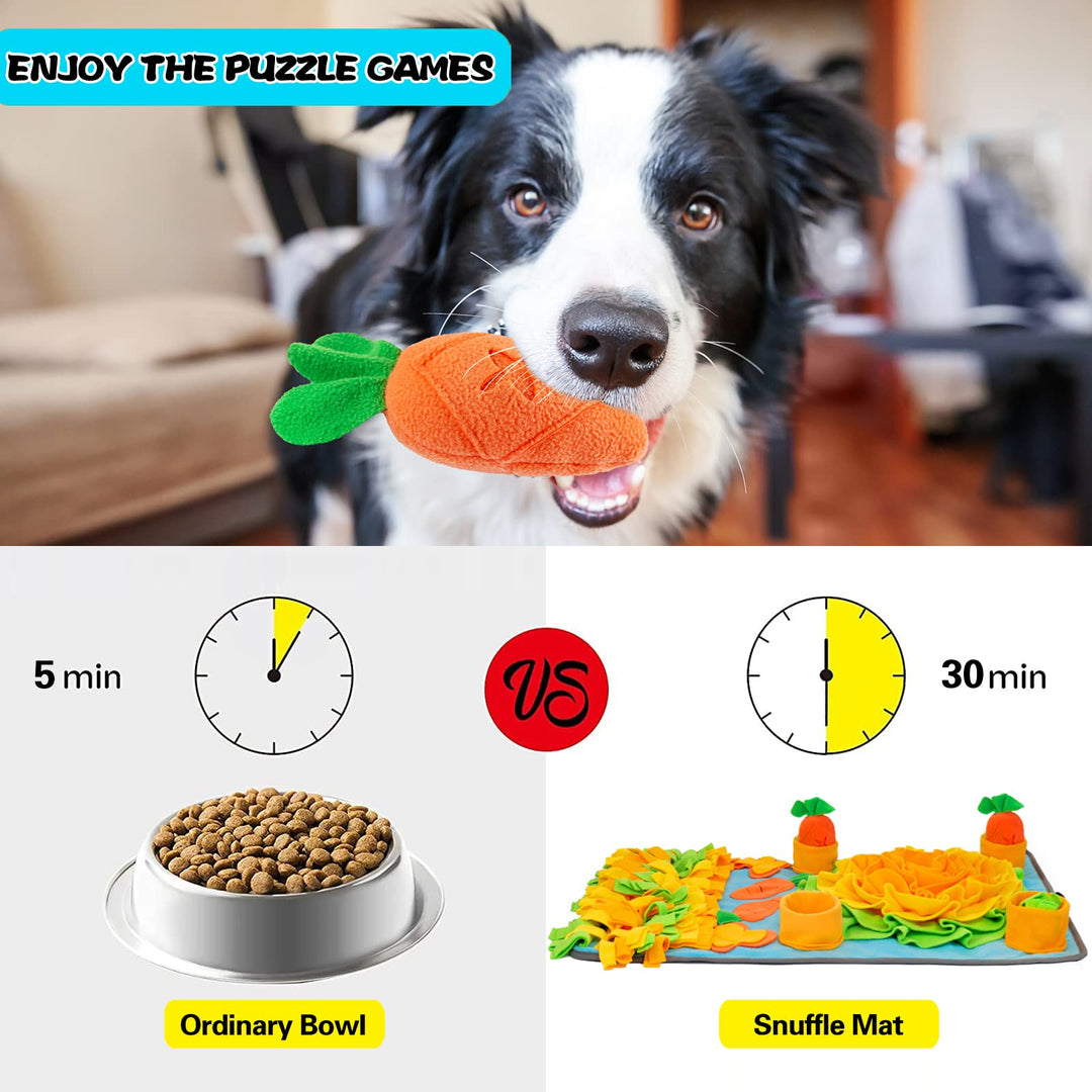 Snuffle Mat for Large Dogs(31&#39;&#39; × 19&#39;&#39;), Safe &amp; Durable &amp; Washable Slow Feeder, Dog Puzzle Mat for Foraging &amp; Nosework, Dog Puzzle Feeder for Mental &amp; Physical Stimulation (Peace Blue)