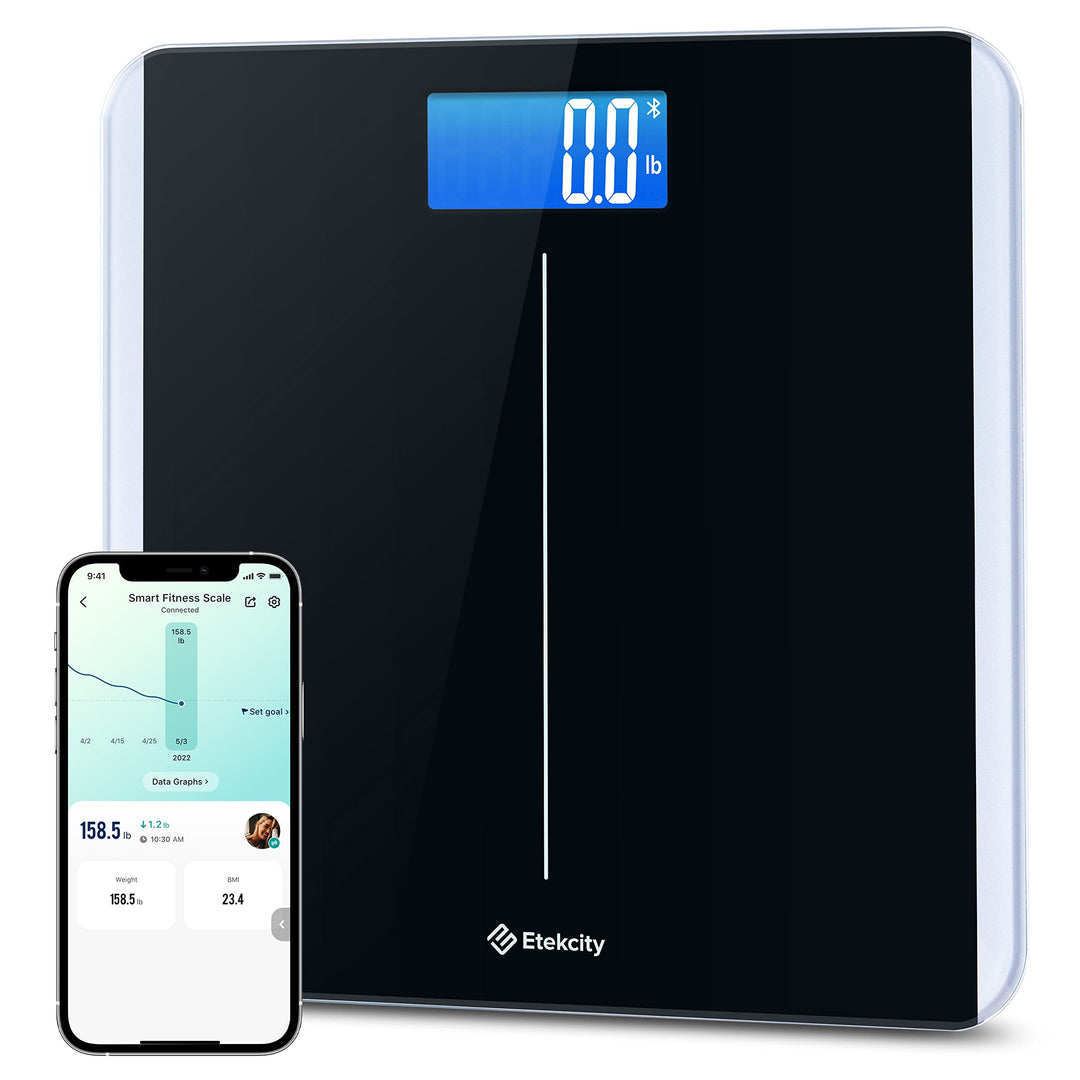 Smart Scale for Body Weight and BMI, Bathroom Digital Electronic Weighing Scale for People, Bluetooth Free VeSync APP Connection, Rounded Corner, Accurate to 0.1lb/0.05kg, 400 lbs, Black