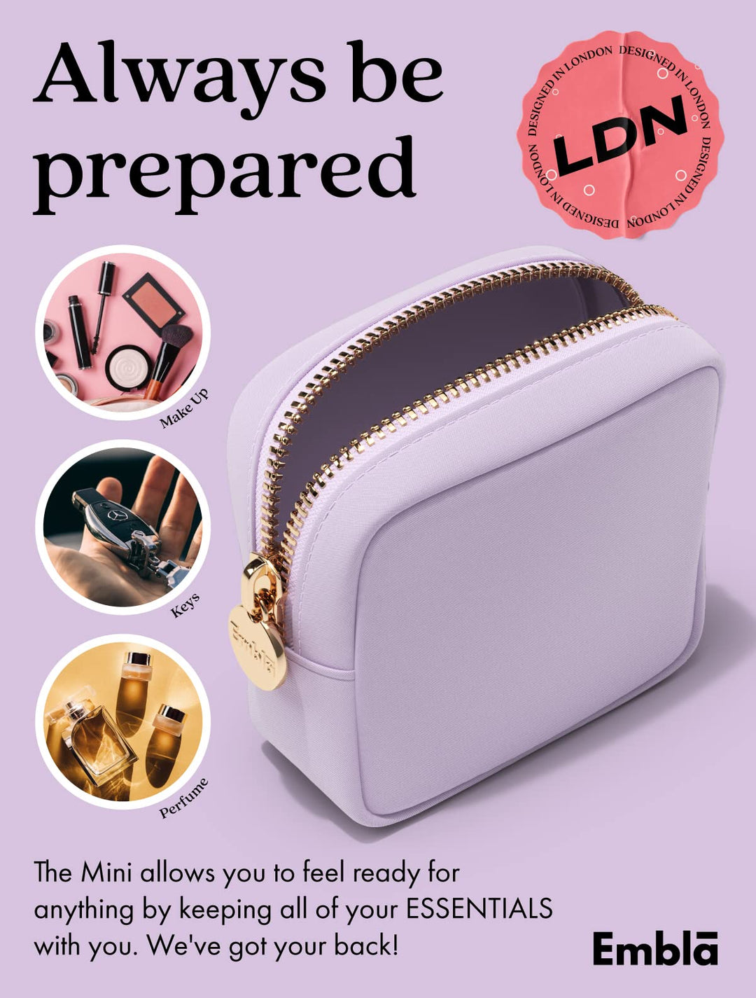 Embla Makeup Bag Travel Cosmetic Bag, Toiletry Bag, Cut