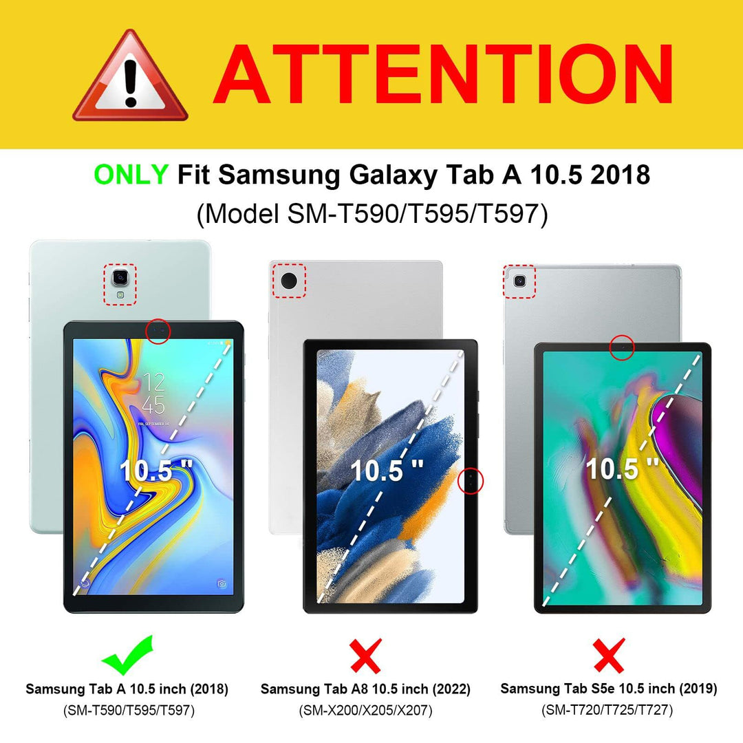 Slim Case for Samsung Galaxy Tab A 10.5 2018 Model SM-T590/T595/T597, Ultra Thin Lightweight Stand Cover with Auto Sleep/Wake, Black