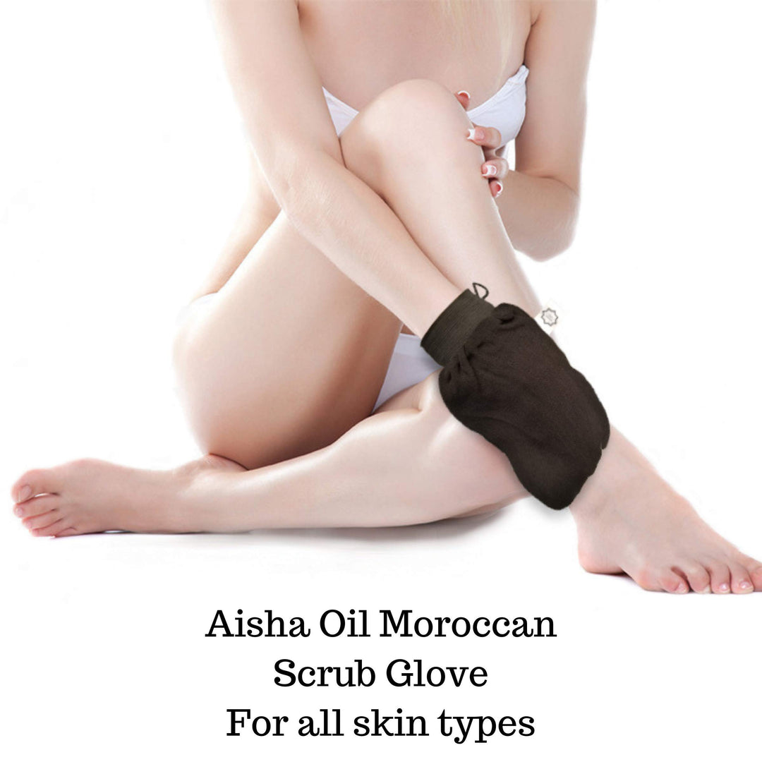 Moroccan Exfoliating Glove By | Skin-Rejuvenating Body Scrub Glove | Kessa Hammam Exfoliator Mitt For Men &amp; Women | Spa Grade Shower Scrubbing Mitten | Remove Dead Skin Cells | 1-Pack