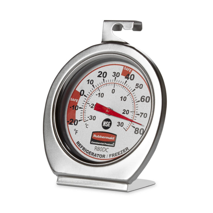 Thermometer, Classic Large Mechanical Dial, Chrome, Extreme Temperature Range for Use in Refrigerator/Freezer/Cooler/Fridge