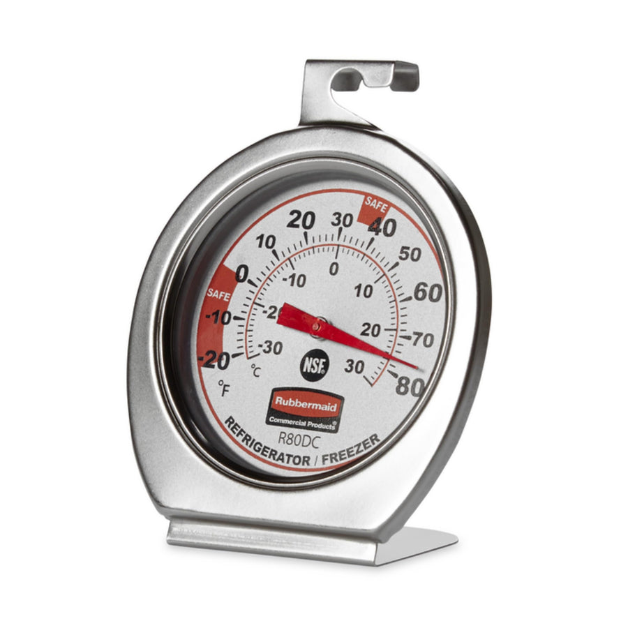 Thermometer, Classic Large Mechanical Dial, Chrome, Extreme Temperature Range for Use in Refrigerator/Freezer/Cooler/Fridge