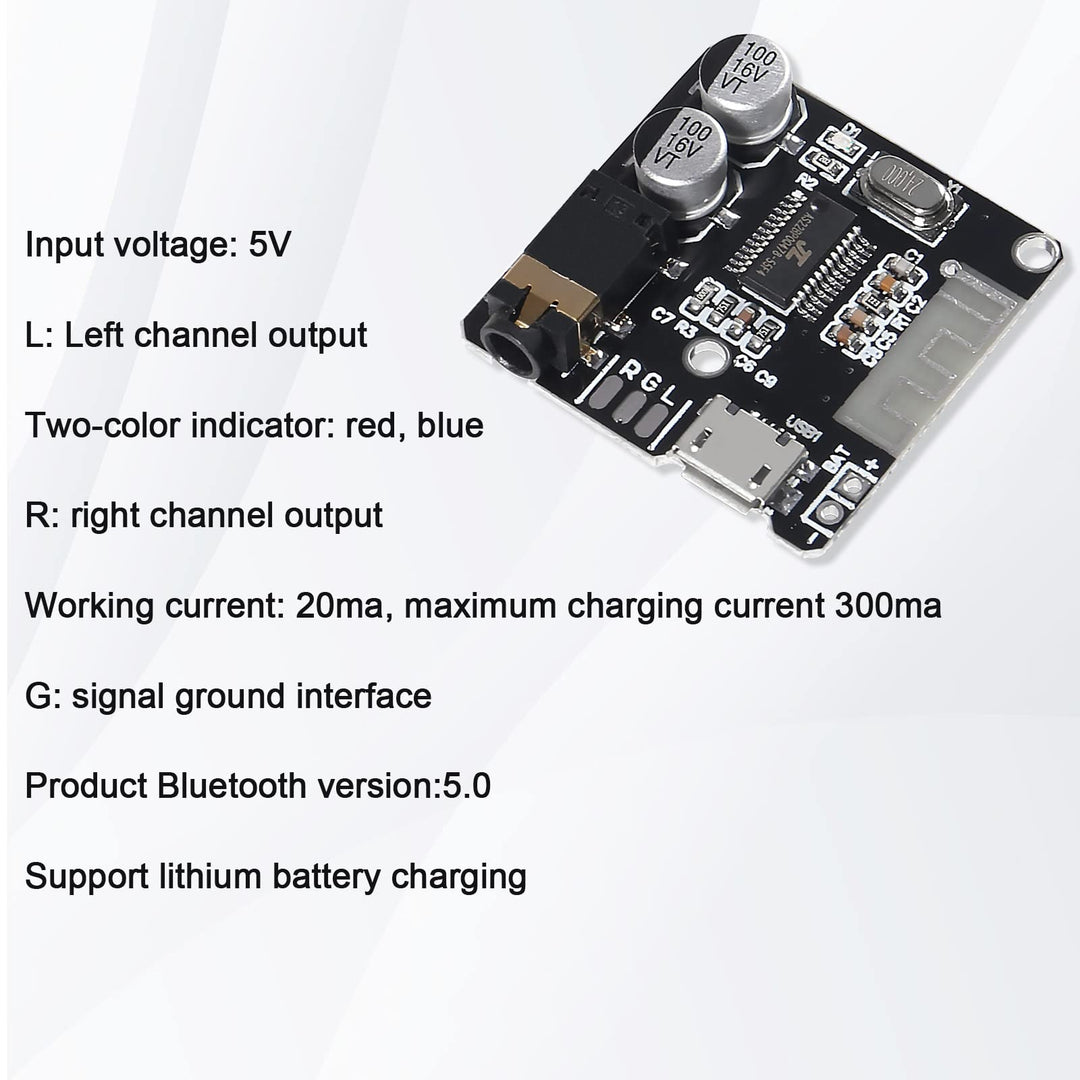 4Pcs Bluetooth Audio Receiver Board VHM-314 Bluetooth 5.0 MP3 Lossless Decoder Board Wireless Stereo Music Module 3.7-5V