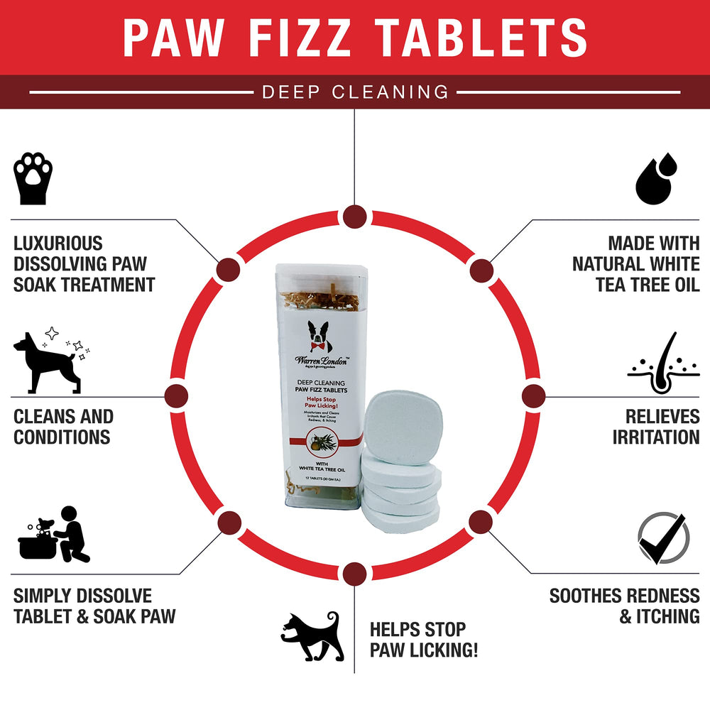 Deep Cleaning Paw Soak | Soothing Itchy Paw Relief for Dogs with Seaweed, Tea Tree Oil, & Aloe Vera | Anti Licking for Dogs Paws | 5 Minute Paw Spa Service at Home | 12 Tablets