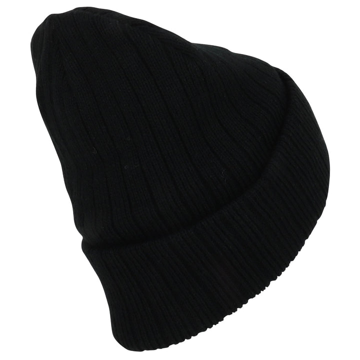 3M Thinsulate Insulation Fleece Lined Long Cuff Ribbed Beanie - Brown