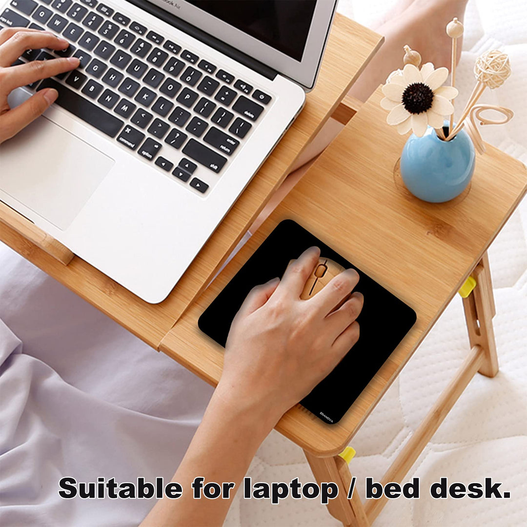 Mini Mouse Pad, Small Mouse Pad 5x6 Inch Ultra Thick Non-Slip Base Portable Washable Tiny Black Mouse Mat for Laptop Wireless Mouse Traveling