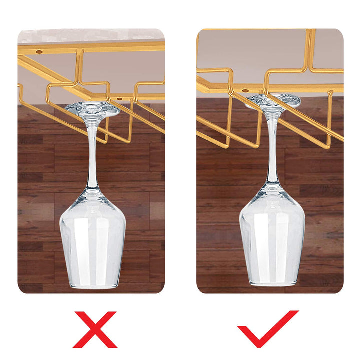MOCOUM Wine Glasses Rack Under Cabinet Stemware Rack, W