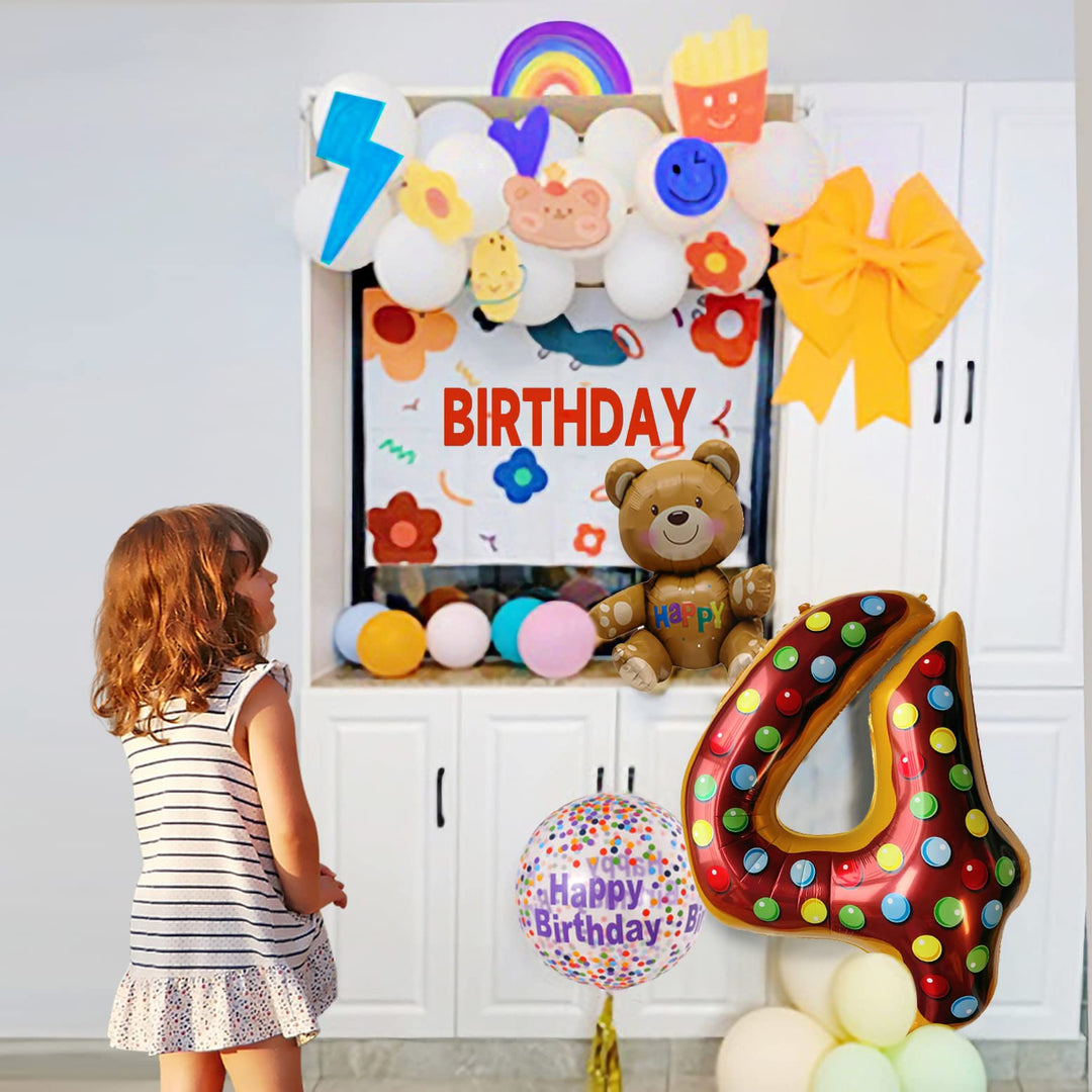 36 inch Donut Balloon Donut Number Birthday Party Decorations Grow Up Aluminum Hanging Foil Film Balloon Wedding Air Mylar Balloons