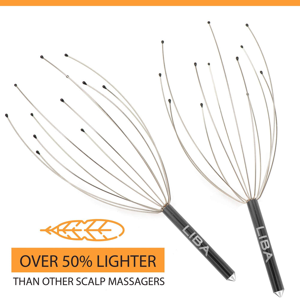 LiBa Scalp Massager Tool In Black (2-Pack) Head Hair Sc