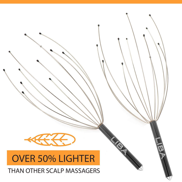 LiBa Scalp Massager Tool In Black (2-Pack) Head Hair Sc