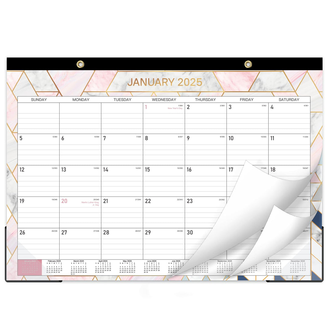 Desk Calendar 2025 - Monthly 2025 Desk Calendar, 12&#39;&#39; x 16.8, JAN 2025 - DEC 2025, 18 Monthly Wall Calendar, Large Ruled Blocks, Perfect for Planning and Organizing Your Home or Office