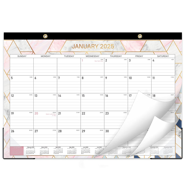 Desk Calendar 2025 - Monthly 2025 Desk Calendar, 12&#39;&#39; x 16.8, JAN 2025 - DEC 2025, 18 Monthly Wall Calendar, Large Ruled Blocks, Perfect for Planning and Organizing Your Home or Office