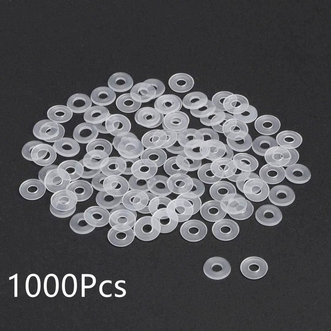 Clear M3 Nylon Flat Washers, 8mm OD, 3mm ID, 1mm Thickness, Vinyl Sealing Gaskets for Glass Shower Door Handles, Faucet Pipe Water Hose, Motherboard, 1000Pcs