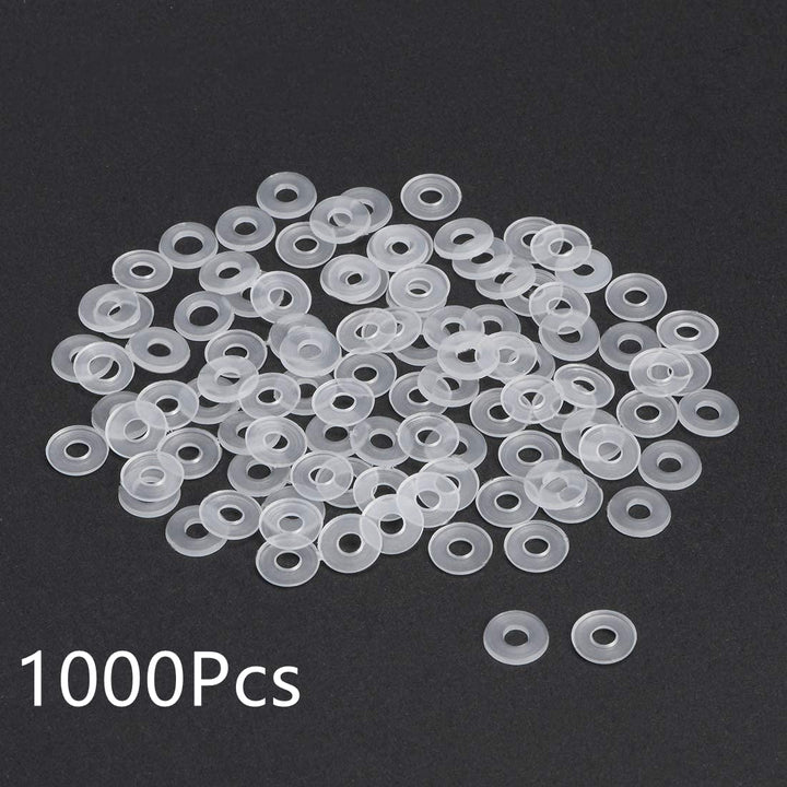 Clear M3 Nylon Flat Washers, 8mm OD, 3mm ID, 1mm Thickness, Vinyl Sealing Gaskets for Glass Shower Door Handles, Faucet Pipe Water Hose, Motherboard, 1000Pcs