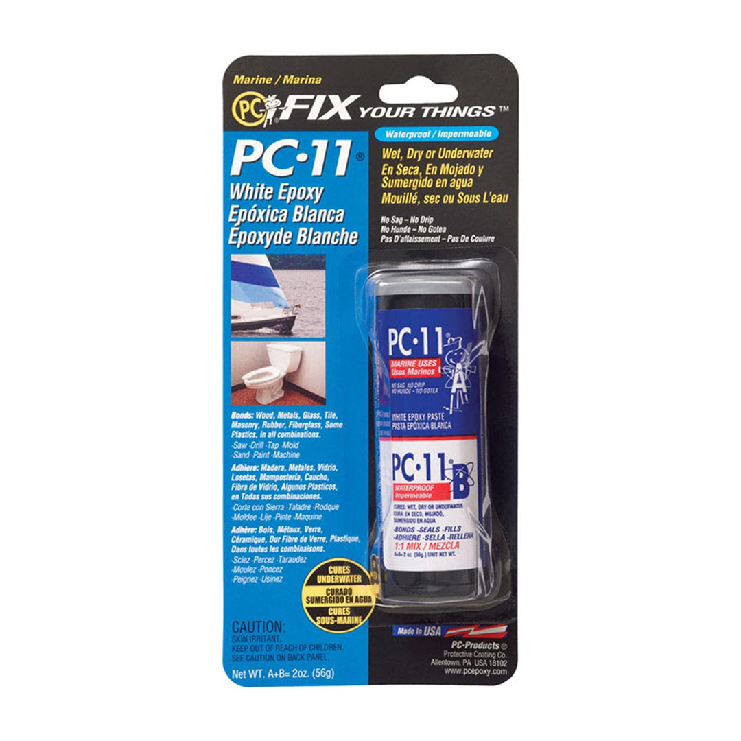 PC-Products PC-11 Epoxy Adhesive Paste, Two-Part Marine Grade, 2oz in Two Jars, Off White 20111