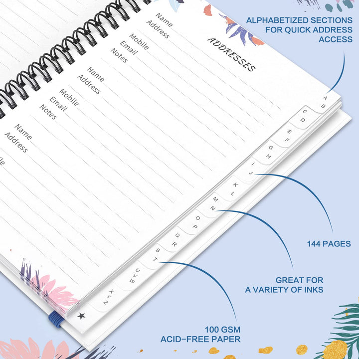 JUBTIC Address and Password Book with Alphabetical Tabs