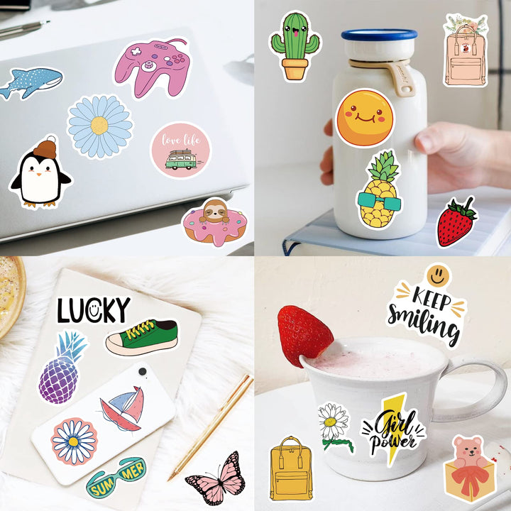 Stickers for Water Bottles, 200 Pack/PCS Hydroflask Cute Vinyl Vsco Aesthetic Waterproof Stickers Laptop Skateboard Computer Phone Stickers for Kids Teens Girls, Sticker Packs