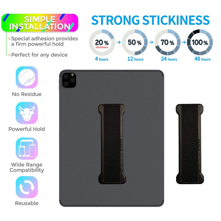 Finger Grip for Tablets -Universal Tablet Hand Strap Holder- iPad Hand Holder Strap Grip for eReaders Fire Tablet - Kindle/Kobo/Voyaga/Lenovo/Sony Kindle E-Book Tablet(Black)