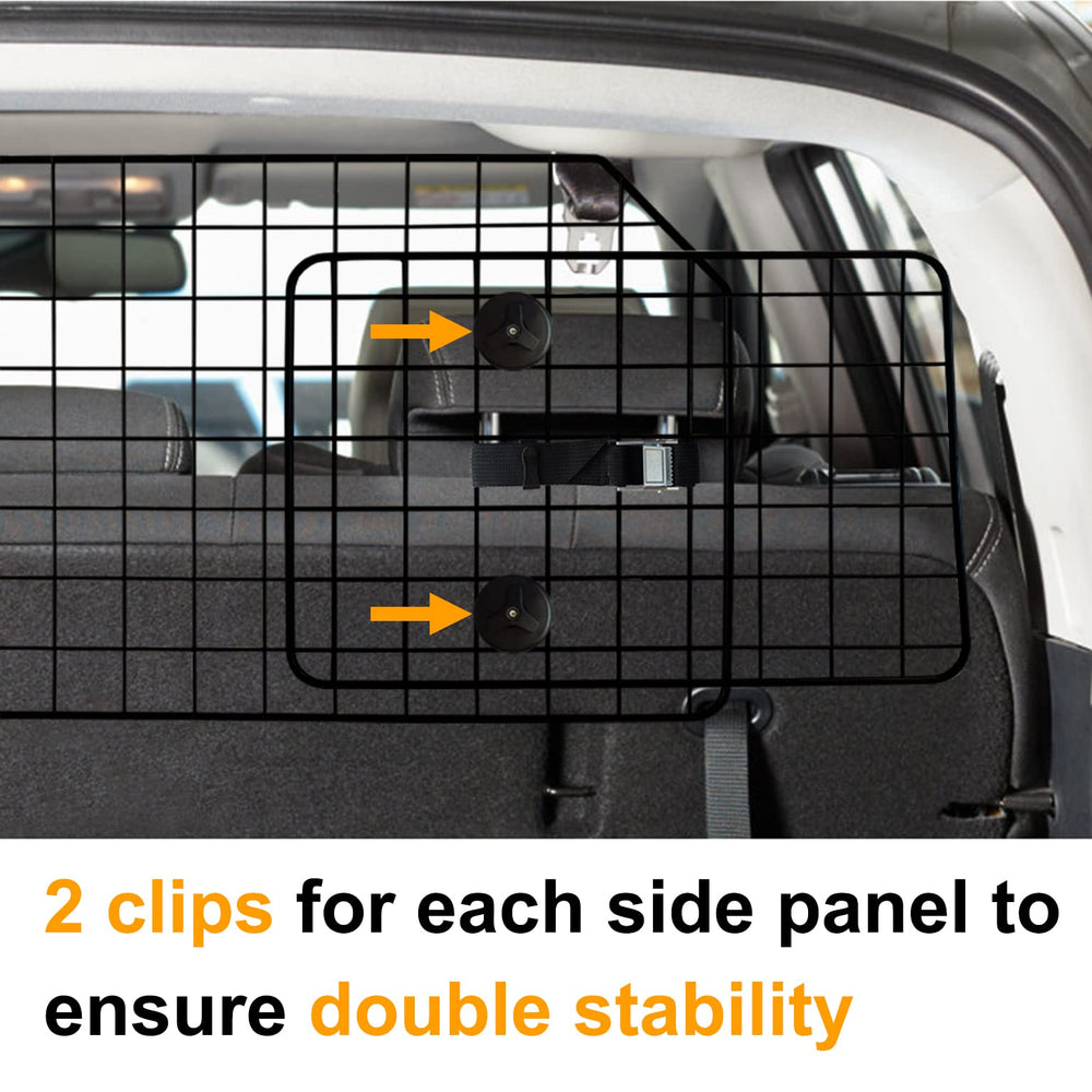 38-66.5 Inches Dog Car Barrier for SUVs, Van, Vehicles, Adjustable Large Pet Barriers, Universal Fit Heavy-Duty Wire Mesh Dog Guard, Pet Divider Gate for Truck Cargo Area, Safety Car Divider