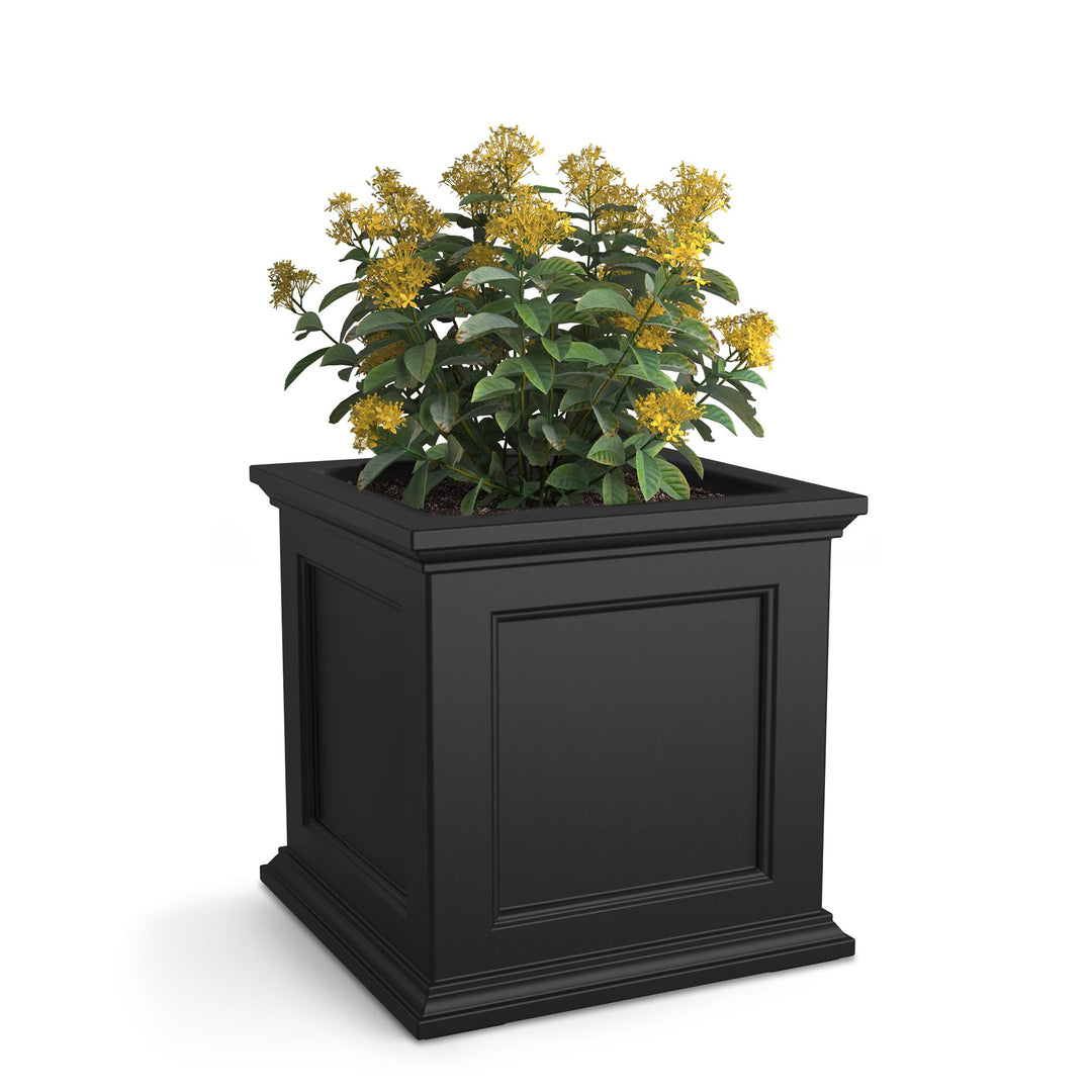 Fairfield 20-Inch Square Planter – Self-Watering, Weather-Resistant Planter for Flowers – Durable Outdoor Design for Patio, Porch, or Entryway