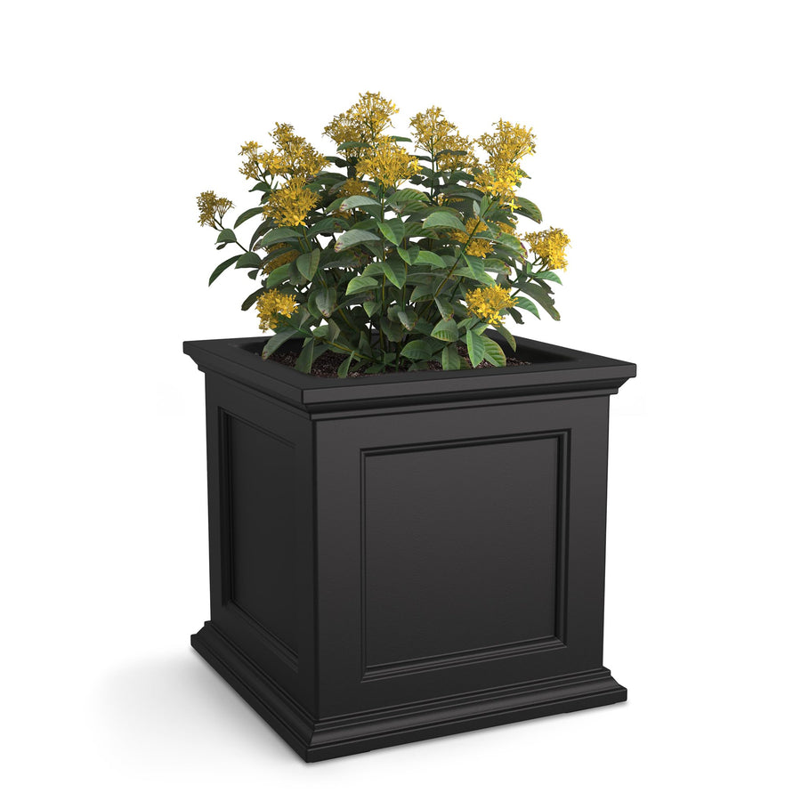 Fairfield 20-Inch Square Planter – Self-Watering, Weather-Resistant Planter for Flowers – Durable Outdoor Design for Patio, Porch, or Entryway