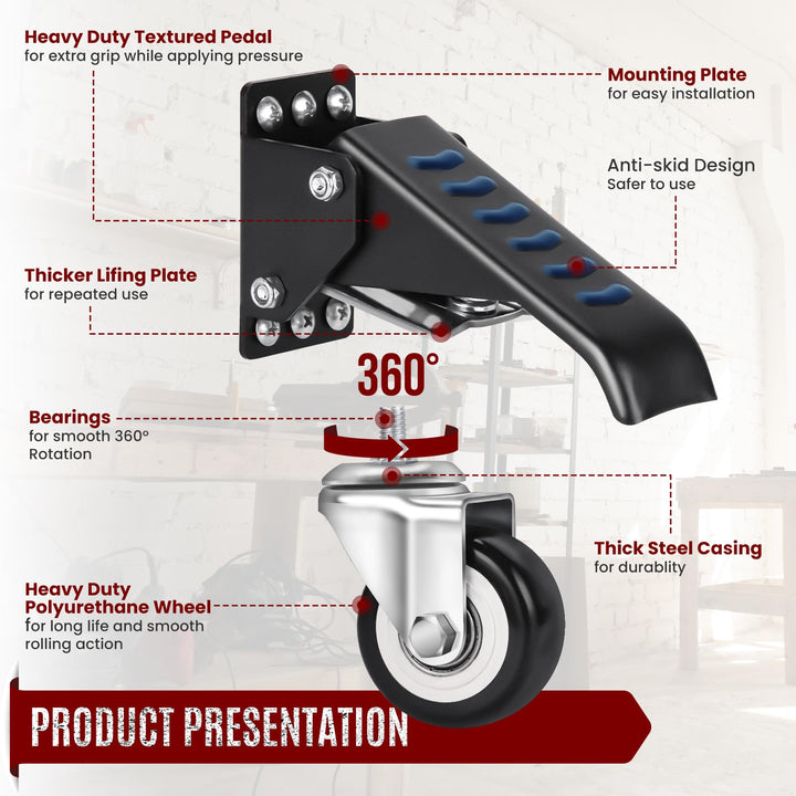SPACECARE Workbench Casters Heavy Duty Retractable Cast