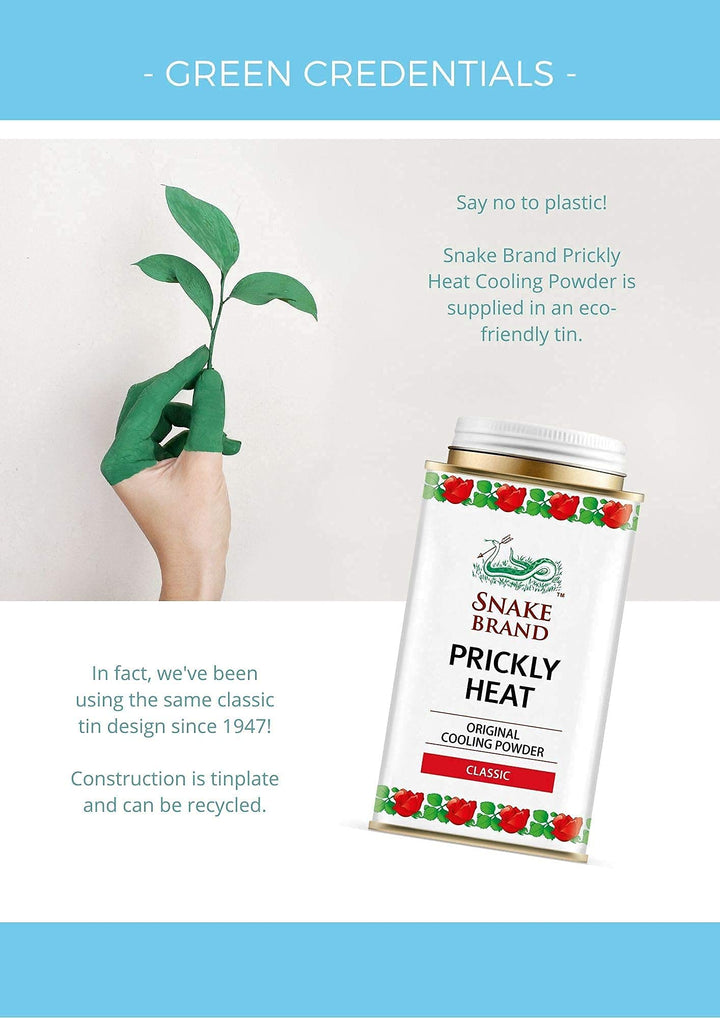Snake Brand Prickly Heat Cooling Talcum Powder | For He