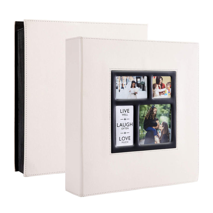Photo Picutre Album 4x6 1000 Photos, Extra Large Capacity Leather Cover Wedding Family Photo Albums Holds 1000 Horizontal and Vertical 4x6 Photos with Black Pages (Silver)