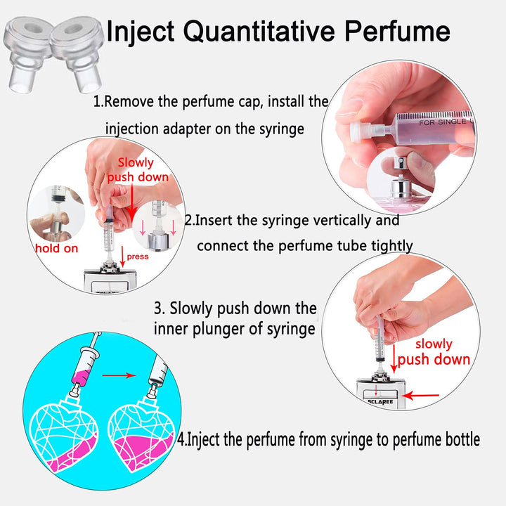 Perfume Refill Pump Tools, Perfume Dispenser with Adapter Tools for Perfumes Transfer to empty bottles, Include 2 Syringe for Replacement
