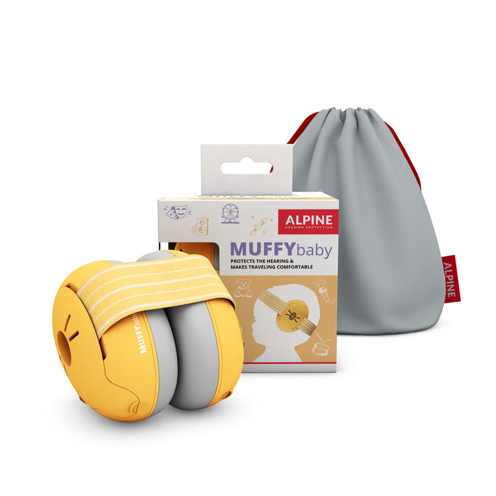 Alpine Muffy Baby Ear Protection for Babies and Toddlers up to 36 Months – Noise Reduction Earmuffs for Toddler and Babies – Comfortable Infant Ear Muffs Prevent Hearing Damage & Improve Sleep, Yellow