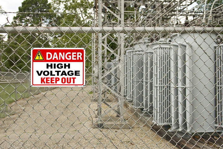Danger High Voltage Sign Keep Out Sign 10x14 Aluminum Durable/Weatherproof Up to 7 Years Outdoor (4 Pack)