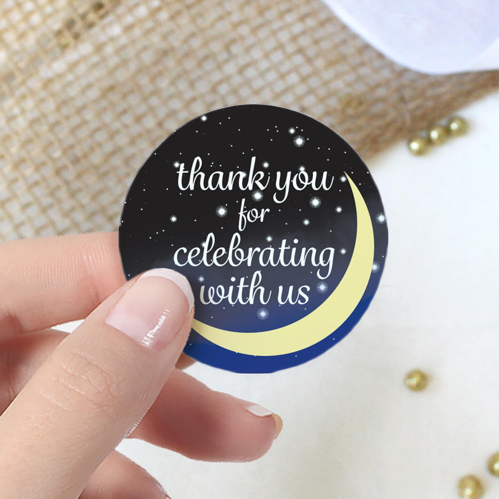 I Love You to The Moon and Back Thank You Stickers - 1.75 in - 40 Labels