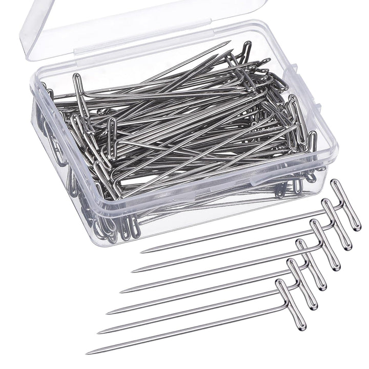 Teekia 100 Pieces Stainless Steel Wig T-Pins, 53mm/2 in