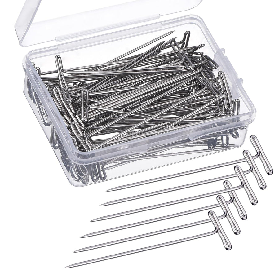 Teekia 100 Pieces Stainless Steel Wig T-Pins, 53mm/2 in