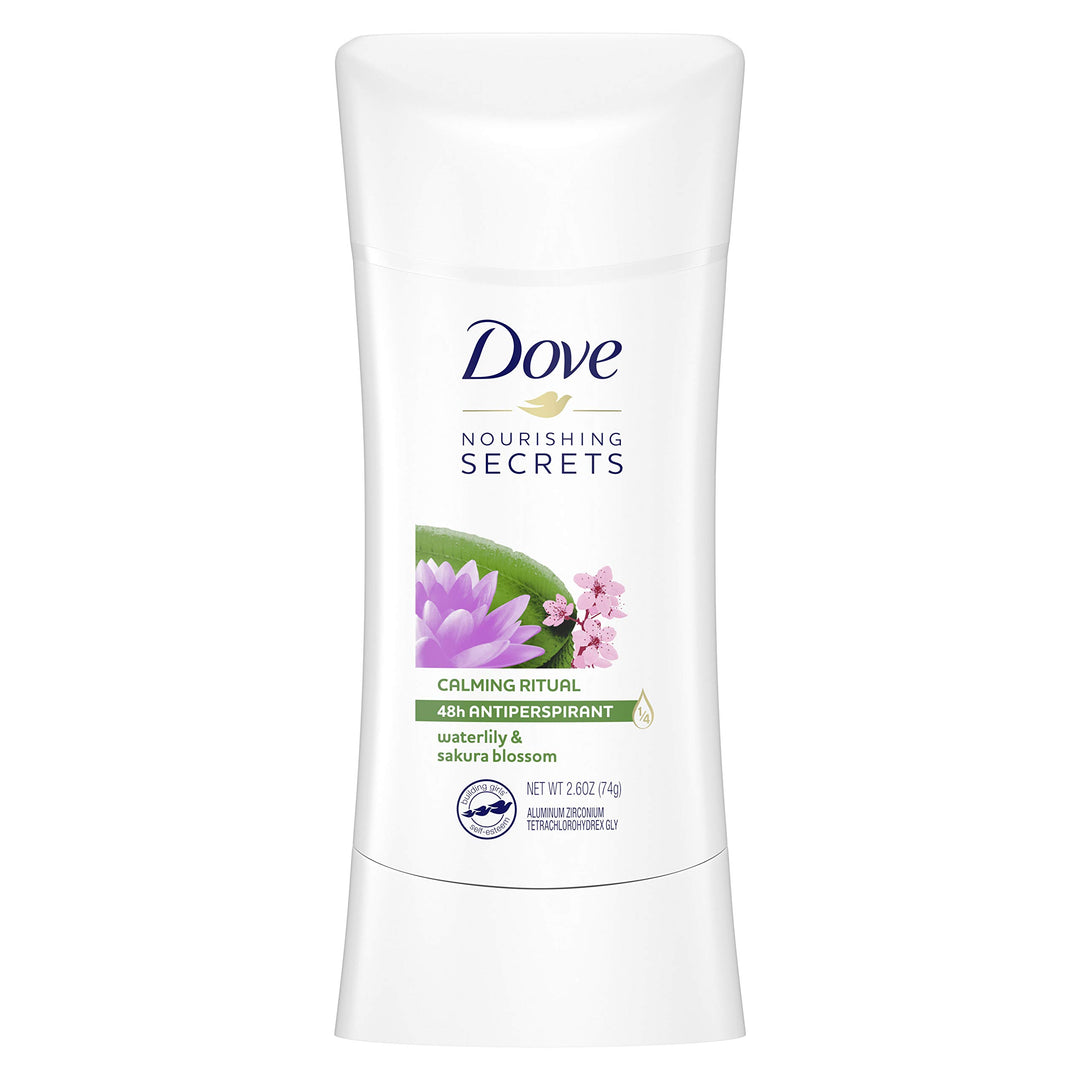 Nourishing Secrets Antiperspirant Deodorant Stick for Women, Waterlily &amp; Sakura Blossom, for 48 Hour Underarm Sweat Protection And Soft And Comfortable Underarms, 2.6 oz