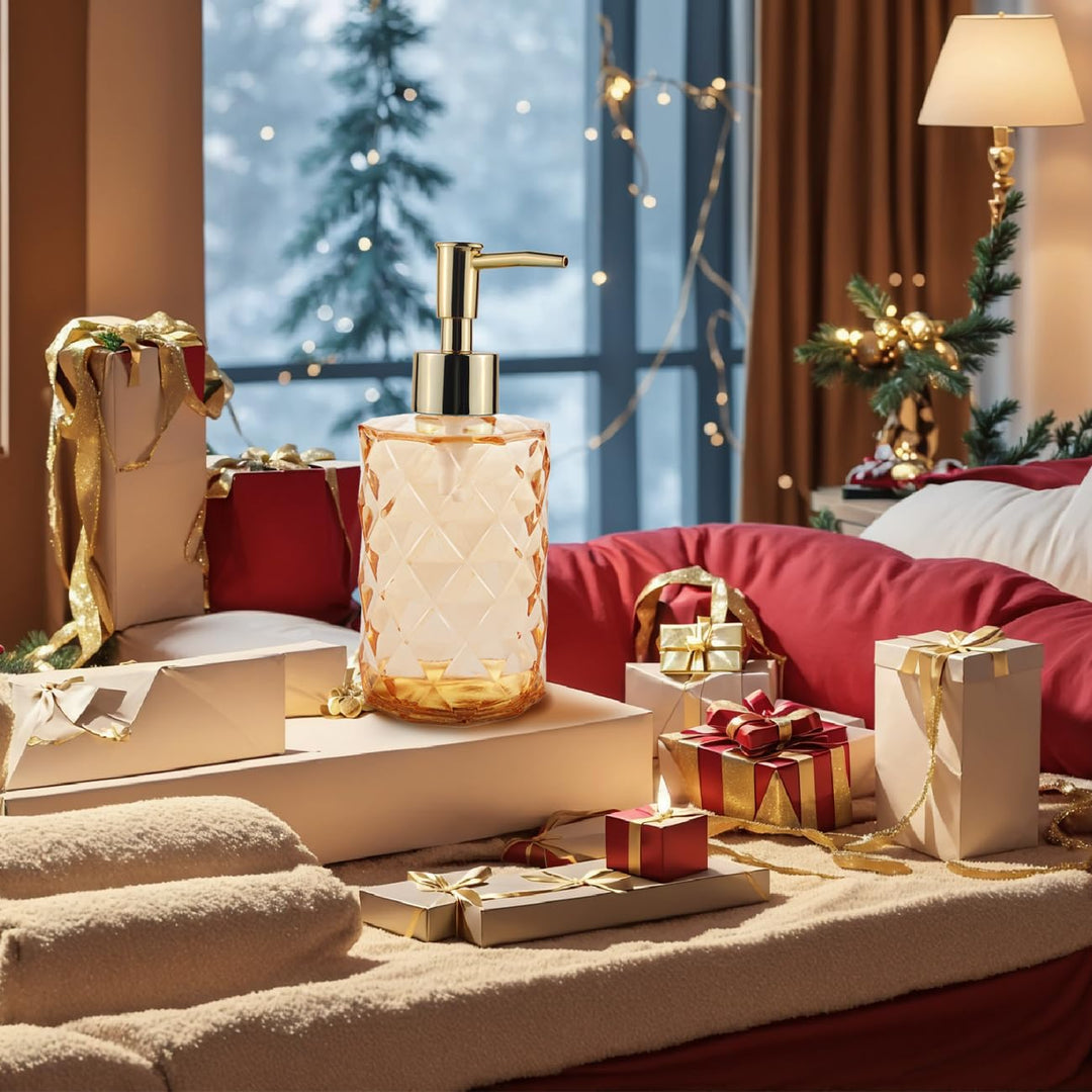 Orange Soap Dispenser with Pump Hand Soap Dispenser for Kitchen Bathroom Decorative Soap Dispenser Orange Soap Dispenser Christmas Decorations Dish Dispenser Bottle for Kitchen Sink