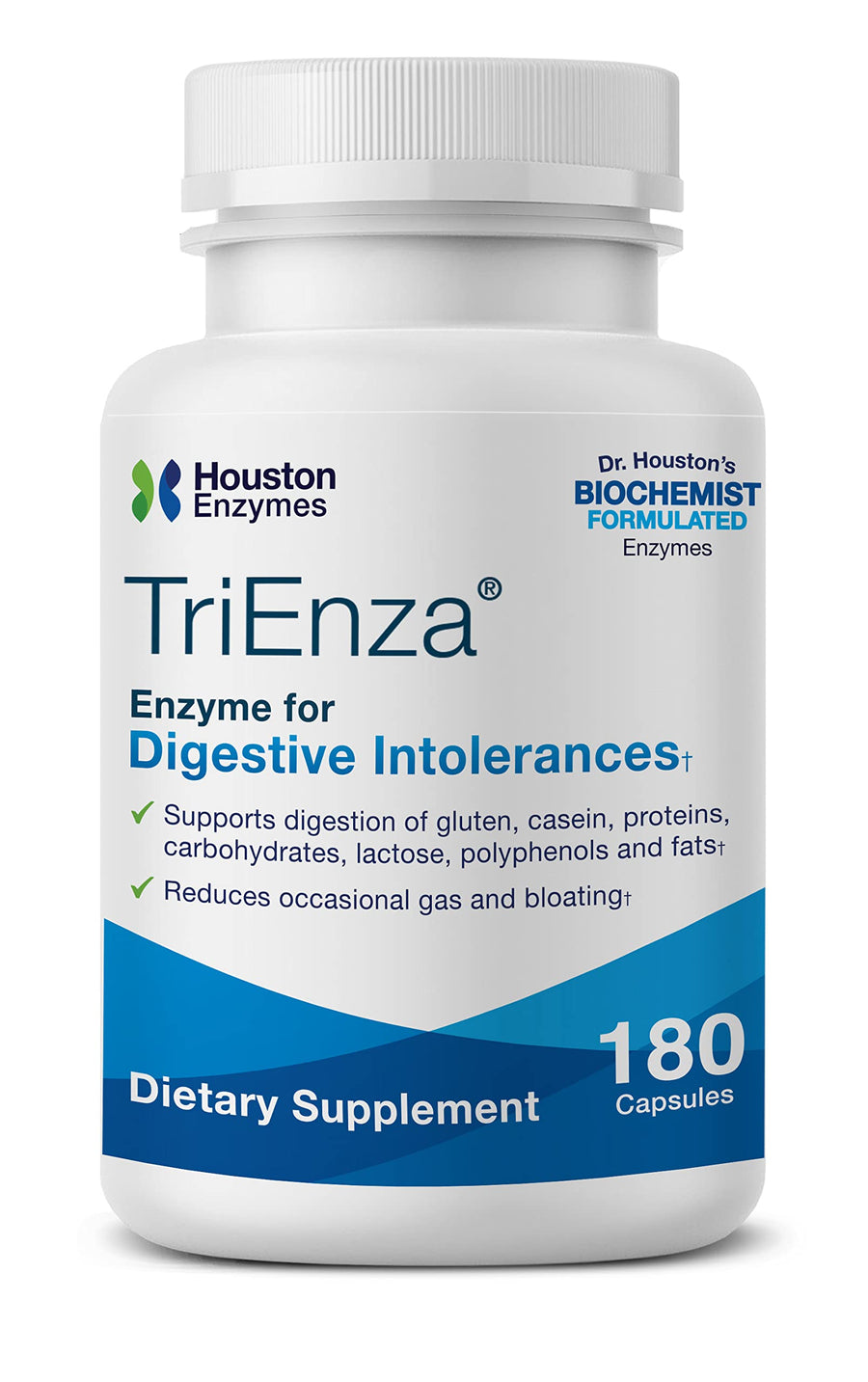 – TriEnza – 180 Capsules (90 Doses) – Broad-Spectrum Enzymes for Digestive Intolerances – Supports Digestion of Gluten, Casein, Soy, Proteins, Carbohydrates, Sugars, Fats & Polyphenols