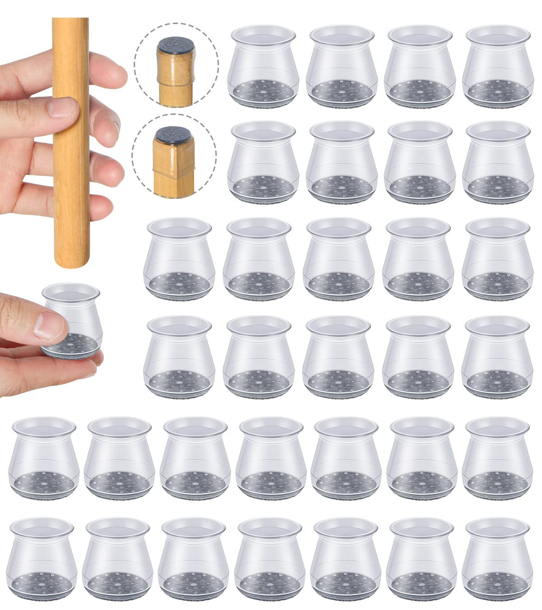 32pcs Chair Leg Floor Protectors,Bar stools Leg Protectors Caps,Dining Room Table Chair Leg Protectors for Hardwood Floors, Chair Leg Covers Silicone Felt Furniture Pads (Small fit: 0.9&#39;&#39; - 1.29&#39;&#39;)