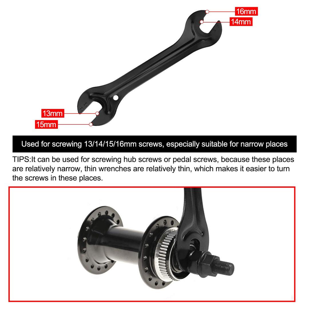 QKURT 2 PCS Bicycle Cone Spanner Hub Wrench, Bicycle Wh