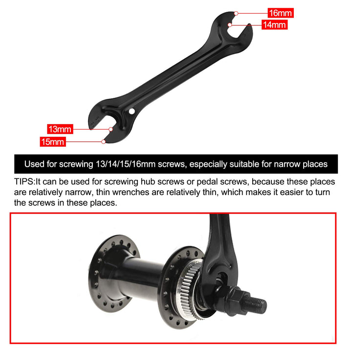 QKURT 2 PCS Bicycle Cone Spanner Hub Wrench, Bicycle Wh