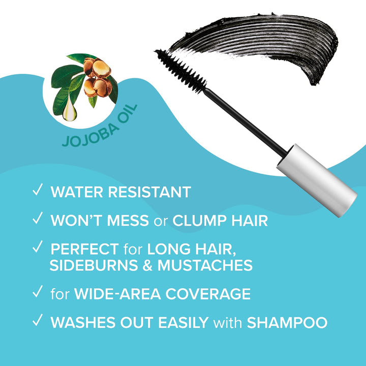 RED by Kiss Quick Cover Root Touch Up Mascara Water-Resistant Temporary Gray Concealer Cover Up Brush for Hair and Beard (Medium Brown)