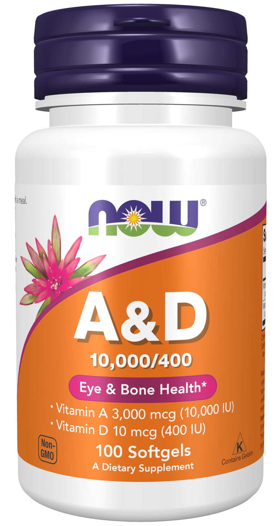 NOW Supplements, Vitamin A & D 10,000/400 IU, Eye H