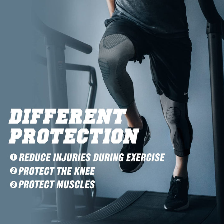 Mumian Full Leg Sleeves Long Compression Leg Sleeve Knee Sleeves Protect Leg, Reduce Varicose Veins and Swelling of Legs(Pair) (Black(with Strap)-1 Pair, X-Large)