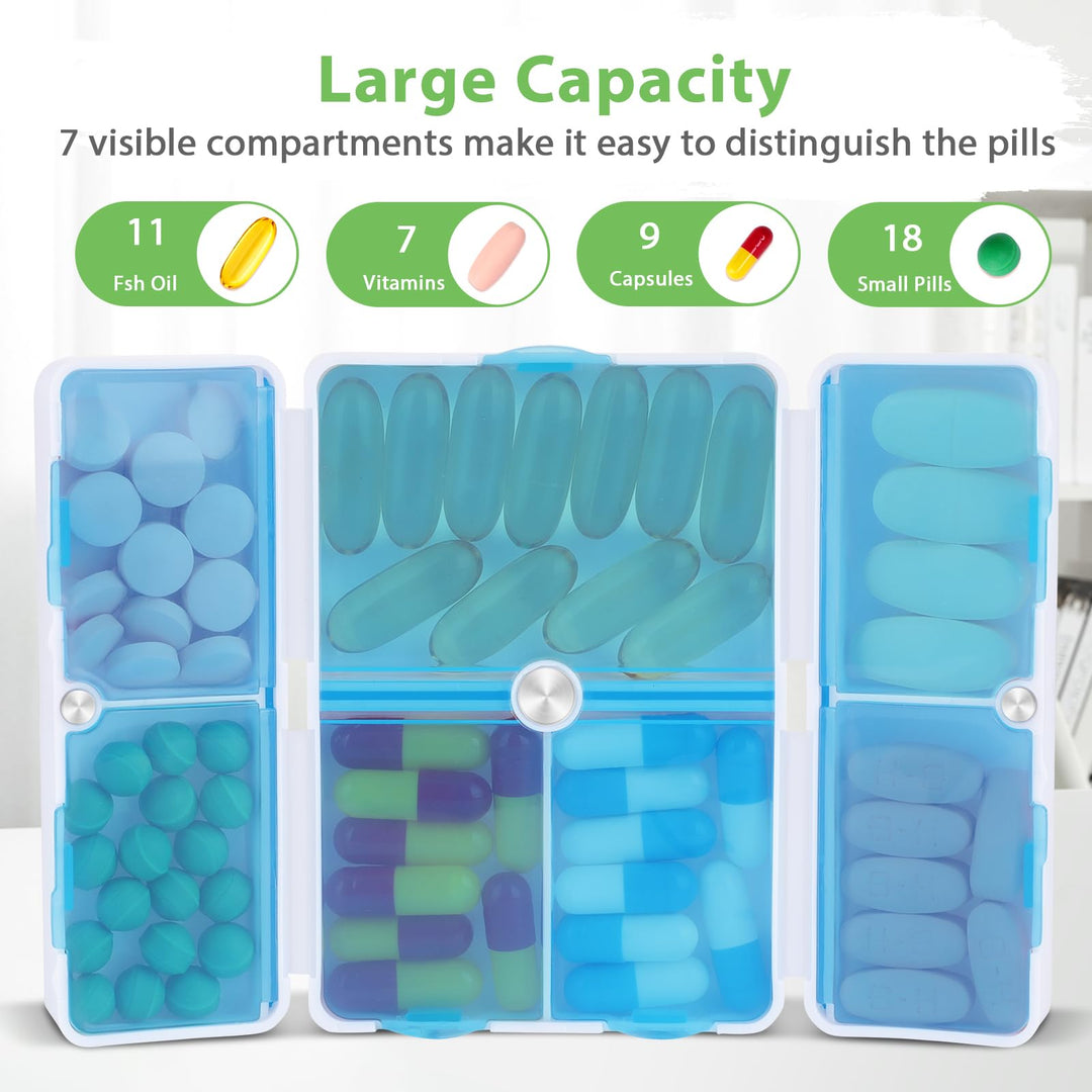 Opret Magnetic Foldable Pill Box Case (2 Pack), 7 Compa