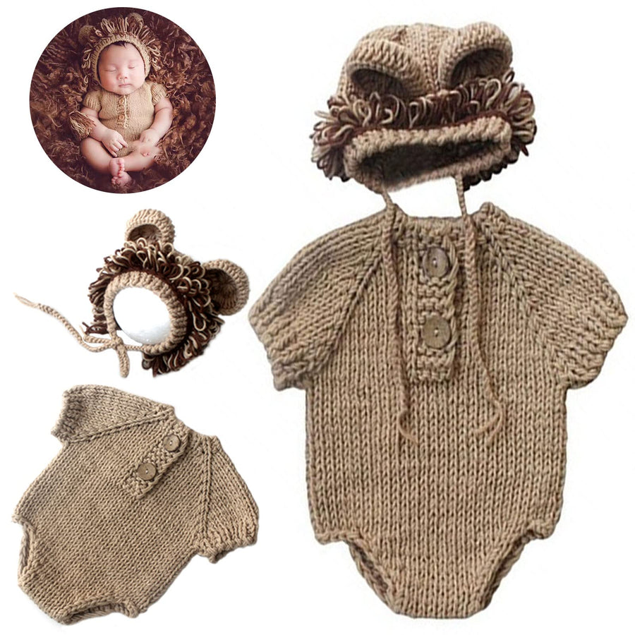 Newborn Photography Prop, Baby Props Outfit Handmade Costume Baby Boy Photo Shoot Crochet Hat/Pants/Cover Diaper for Infant Boy Girl Princess Twins