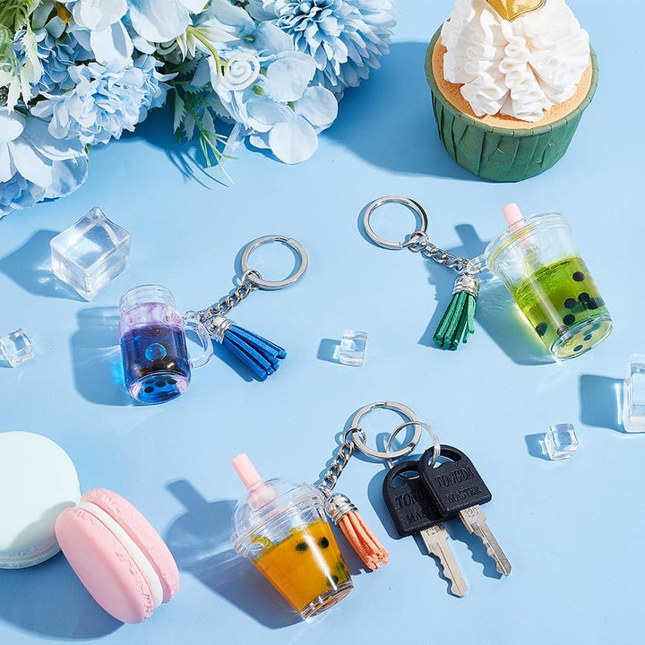 OLYCRAFT 218pcs Mini Cup Keychain Kit NO-Glue Bubble Te