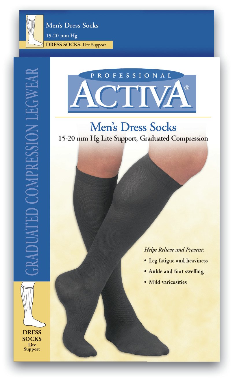 Tan , X-Large : Activa Men&#39;s 15-20 mmHg Dress S