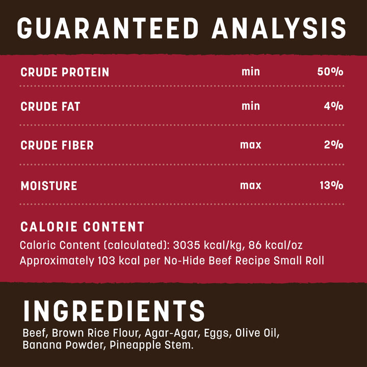 No Hide Small Long Lasting Dog Chew Rolls, Beef, 2 Count Pack of 3